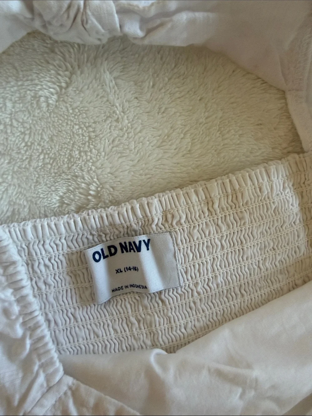 Old Navy White Textured Tiered Girls Dress